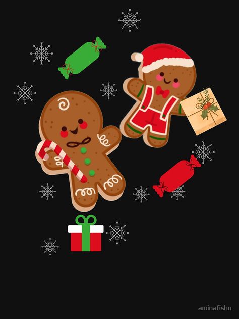 "christmas candy give gingerbread premium t-shirts" T-shirt by aminafishn | Redbubble Ginger Cookies Christmas, All Things Gingerbread, Funny Christmas Tshirts, Ginger Cookies, Christmas Tshirt, Christmas Candy, Funny Christmas, Textile Prints, Christmas Tshirts