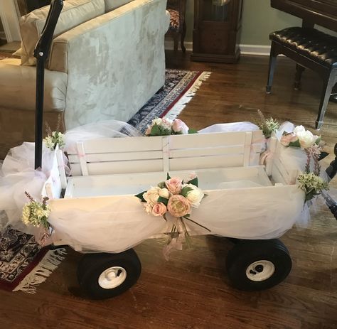 Wagon Wedding Decor, Wedding Wagons For Flower Girl, Diy Wedding Wagon, Ring Bearer Wagon, Wagon Wedding, Flower Girl Wagon, Wedding Wagon, Wagon Stroller, Wagon For Wedding