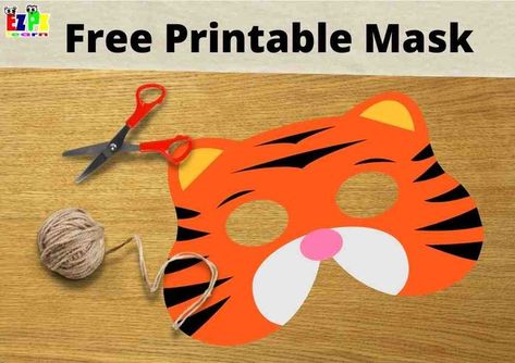 Tiger Mask Template Free Printable, Tiger Face Mask Craft For Kids, Tiger Mask For Kids, Tiger Mask For Kids Free Printable, Tiger Mask Template, Tiger Costume Diy, Free Printable Animal Masks, Tiger Day, Tiger Face Mask