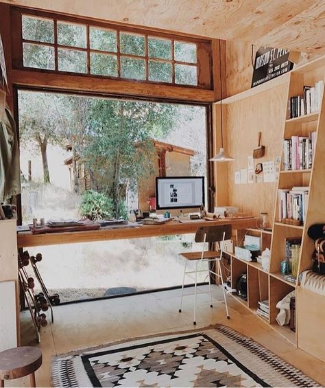 Contemporary Home Office Design, Home Office Design Ideas, Office Design Ideas, Tiny House Interior Design, Contemporary Home Office, Casa Container, Modern Tiny House, Tiny House Interior, Tiny House Design