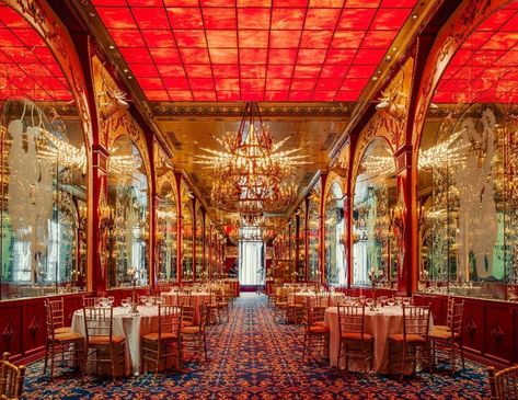 The Russian Tea Room on Instagram: “An enchanting and magical place. . . . . #RussianTeaRoom #tearoom #magical #historic #iconic #legendary #dining #finedining #highenddining…” Gorgeous Chandeliers, Tea Room Interior, Hand Painted Ceiling, Russian Tea Room, Red Ceiling, Russian Tea, Event Room, Floor Mirrors, Upper West Side