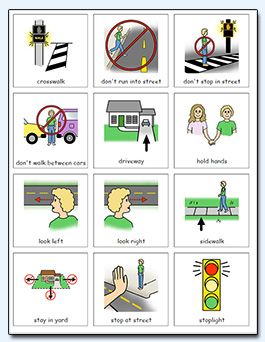 Do2Learn: Educational Resources for Special Needs Pedestrian Safety Activities, Traffic Rules For Kids, Safety Rules On Road, Road Safety Games, Safety Rules At School, Road Safety Poster, Road Safety Signs, Teaching Safety, Safety Pictures