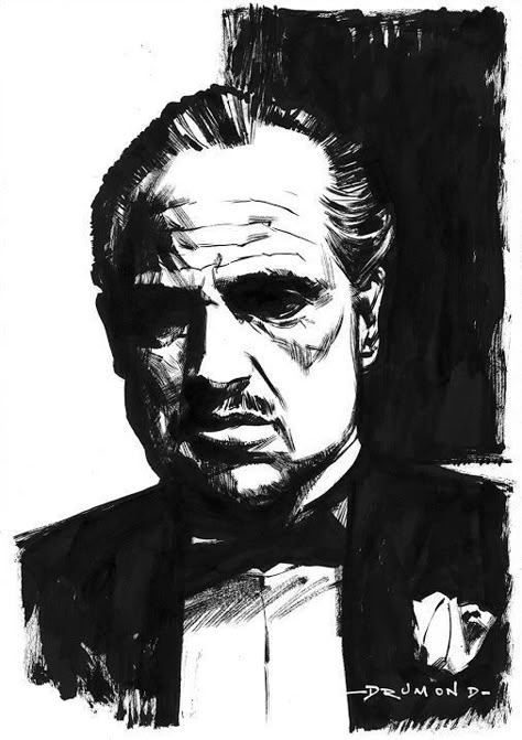 The Godfather Illustration, Al Pacino Sketch, The Godfather Art, The Godfather Wallpaper, The Godfather Poster, Don Vito Corleone, Godfather Movie, Bd Art, Posca Art