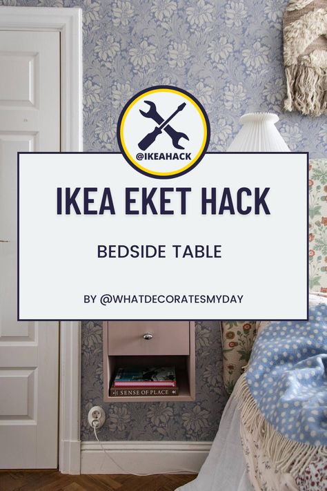 Ikea Eket Bedside Table, Eket Bedside Table, Bedside Table Ikea Hack, Bedside Table Hack, Bedside Table Ikea, Ikea Eket, Bedside Storage, Sense Of Place, Ikea Hack