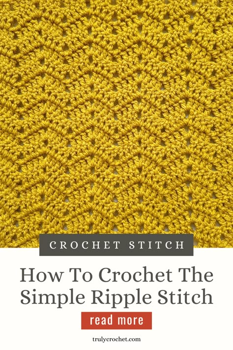 How To Crochet The Simple Ripple Stitch Crochet Ripple Stitches, Ripple Stitch Crochet, Modern Shawl, Ripple Afghan Pattern, Ripple Crochet, Crochet Ripple Afghan, Crochet Ripple Pattern, Crochet Blanket Stitch Pattern, Crochet Ripple Blanket