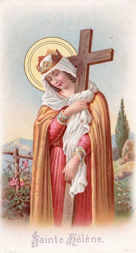 Jungle Warriors, Female Saints, Saint Art, Catholic Sacraments, Santa Helena, Traditional Catholicism, Saint Helena, Vintage Holy Cards, Religious Pictures