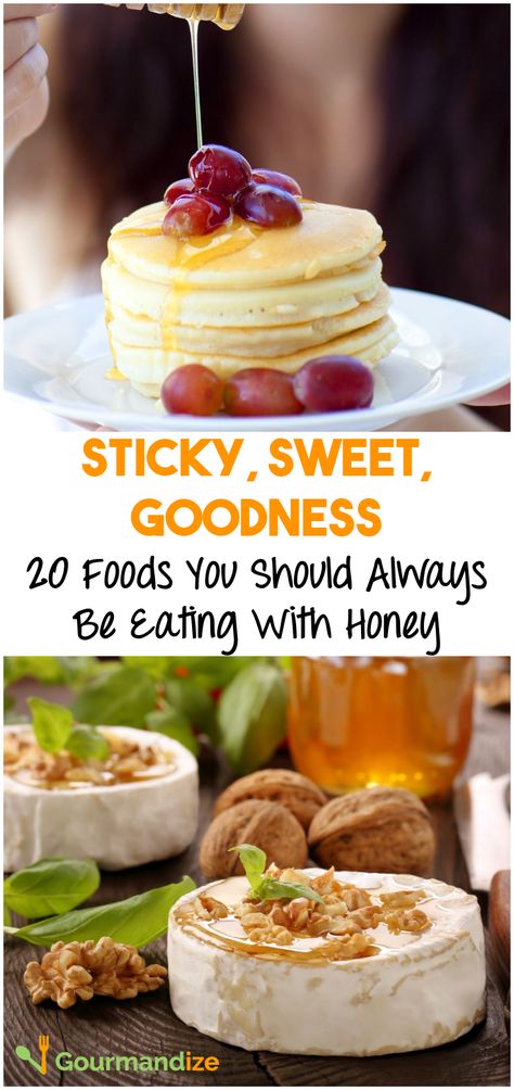 These are just some of our favorite HONEY-LICIOUS foods! Things To Eat With Honey, Ways To Eat Honey, What To Eat With Honey, Breakfast With Honey, Food With Honey, Honey Remedies, Cooking With Honey, Pure Honey, Honey Recipes