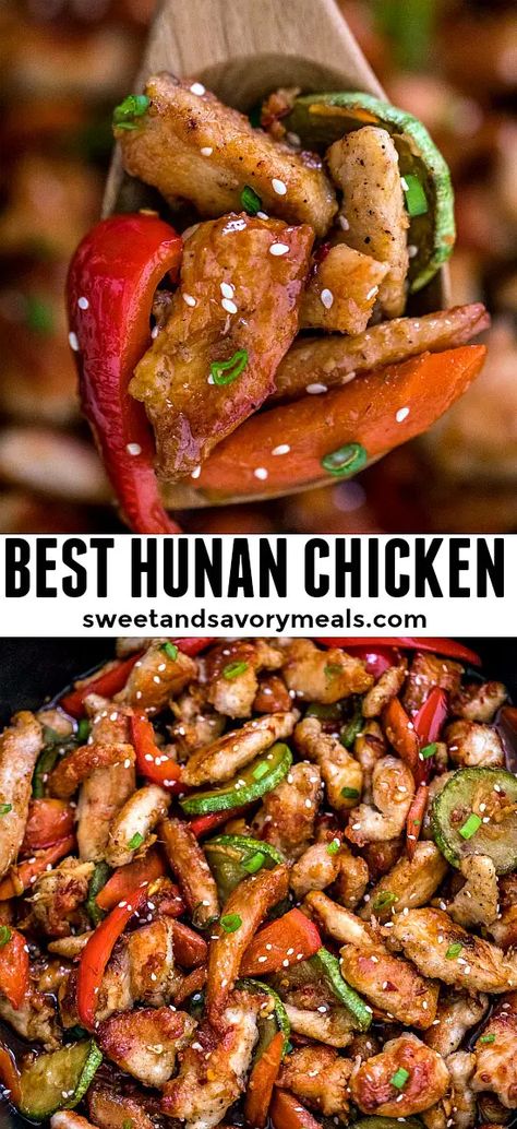 Noodle Korean, Hunan Chicken Recipe, Hunan Chicken, Vietnamese Recipes Chicken, Noodle Curry, Wok Recipes, Spicy Chicken Recipes, Savory Meals, Chicken Easy