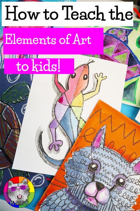 Let's dive into Teaching the Elements of Art to Kids! Teaching the elements of art to elementary school children can be a rewarding and challenging experience for educators. The elements of art are the building blocks that form the foundation of visual arts. These elements include line, shape, form, space, texture, value, and color. Elements Of Art Space, Upper Elementary Art, 7 Elements Of Art, Line Art Projects, Elements Of Art Line, Line Art Lesson, The Elements Of Art, Classe D'art, Back To School Art