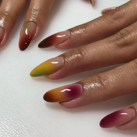 Fall Aura Nails, Red Aura Nails, Aura Nails, Nails Y2k, Airbrush Nails, Nails Gel, Style Punk, Minimalist Nails, Fire Nails