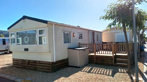 2017 Delta Resort Plus Mobile Home For Sale On Camping Almafra Caravan Park In Benidorm, Costa Blanca, Spain. £39,999 Cheap Caravans, Static Caravan, Pastel Kitchen, Caravans For Sale, Mobile Home Parks, Mobile Homes For Sale, Built In Seating, Caravan Park, Electric Fires