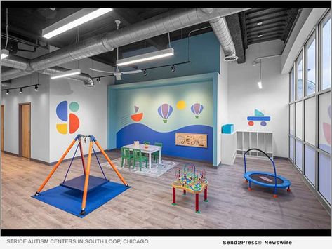 Pediatric Therapy Gym, Aba Center Ideas, Aba Therapy Clinic Design, Speech Therapy Clinic Interior Design, Aba Center Decor, Speech Therapy Clinic Design, Aba Clinic Decor, Special Needs Room Ideas, Therapy Clinic Interior Design