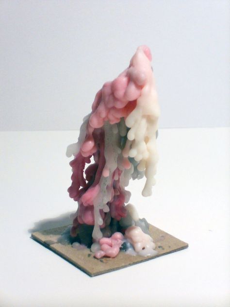 Dripping Wax Mini-Tower by einohpmys Melted Wax Sculpture, Candle Wax Sculpture, Wax Sculpture Art, Melted Wax Art, Candle Wax Art, Wax Dripping, Candle Wax Dripping, Mini Sculptures, Wax Sculpture