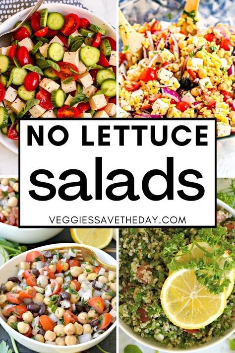 Pasta And Potatoes, Salads Without Lettuce, Lettuce Salads, Tofu Quinoa, Veggie Salad Recipes, Lettuce Salad Recipes, Lettuce Recipes, Vegetable Salad Recipes, Side Salad Recipes