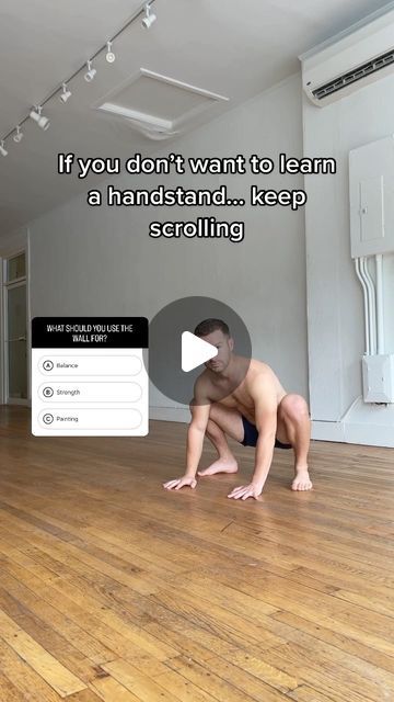 Sam Gach on Instagram: "If you want to learn a handstand, this is for you. Here are 4 of my favorite tips for learning to do a handstand. Some of the biggest keys are to get comfortable with falling (it’s inevitable so when you get over the fear you’re able to really practice), learn how to properly use the wall and when not to, and being very consistent. Just saw I can add a little quiz on the video. That’s kinda fun. Keep me posted on any handstand gains. Happy handstanding 🙃" How To Do A Handstand, Handstand, The Fear, Get Over It, To Learn, My Favorite, Wall, Instagram