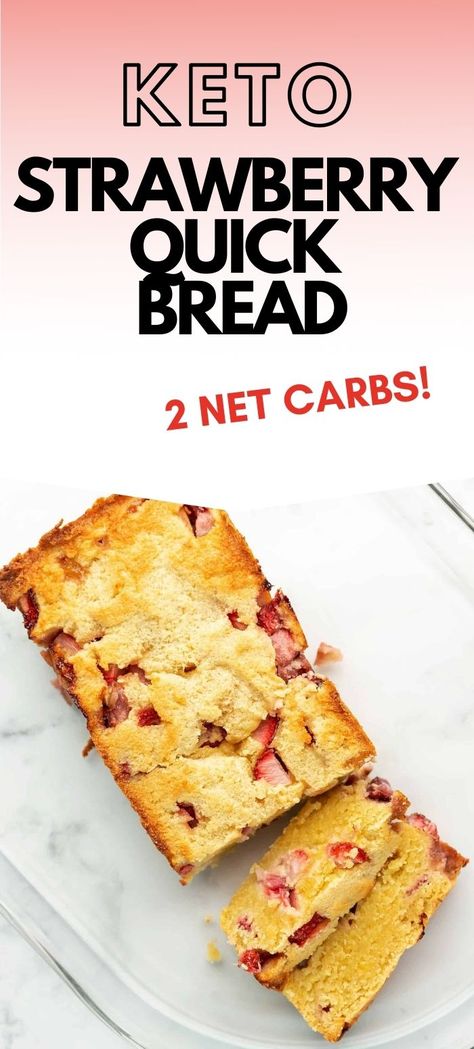 Keto Ingredients, Quick Bread Recipe, Keto Fruit, Strawberry Bread, Lowest Carb Bread Recipe, Keto Diet Breakfast, Recipe Breakfast, Diet Breakfast Recipes, Low Carb Breakfast Recipes