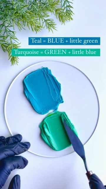 Teal Color Mixing, How To Mix Teal Color, Cake Color Combinations, Turquoise Blue Color Combinations, Cake Colour Mixing Chart, How To Make Teal Color, How To Make Teal Paint, Colour Mixing Chart Color Combinations, Cake Colour Painting