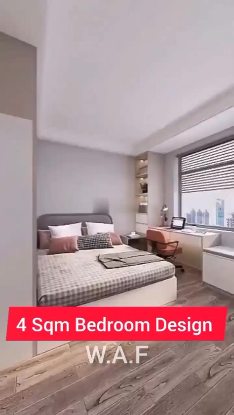 4 Sqm Simple Bedroom Design #woodwork #foryoupage #fypシ #interiordesign #reelsvideo #interior #viralreels #fyp #woodworking #Godisgood #short #goodvibes | Wood Avenue furniture | Fandho Rmxr · DJ MAPOPO Simple Bedroom Design, Small Room Design, Simple Bedroom, Small Room, Office Inspiration, God Is Good, Bedroom Design, Room Design, Home Office