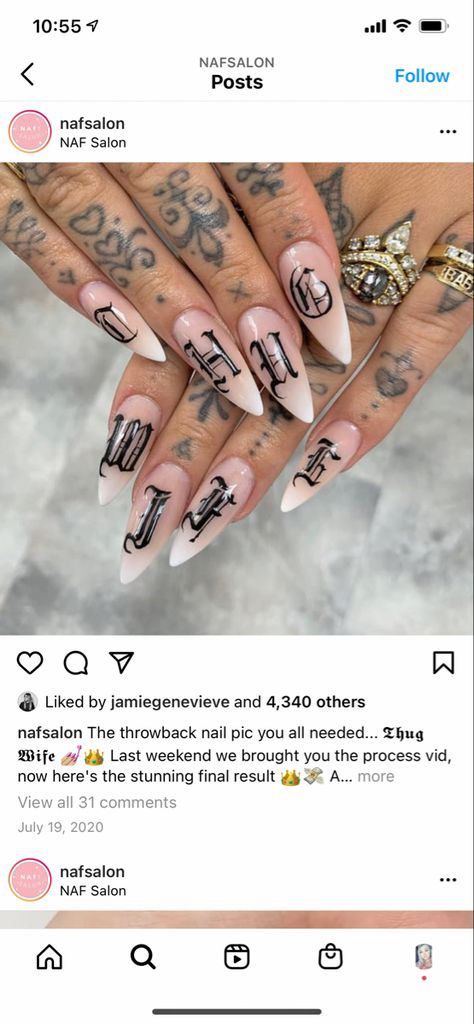 Old English On Nails, Old English Nail Art, Old English Font Nails, Nails With Old English Letters, Old English Nails, Old English Wedding, Royal Nails, Royals Nails, Old English Letters