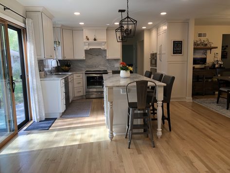 Kitchen With Slider Door To Deck, Small Kitchen With Patio Doors, Kitchen Island Near Sliding Glass Door, Kitchen Island In Front Of Patio Door, Kitchen 2023, Slider Door, Texas House, Kitchen Backsplash Designs, Future Kitchen