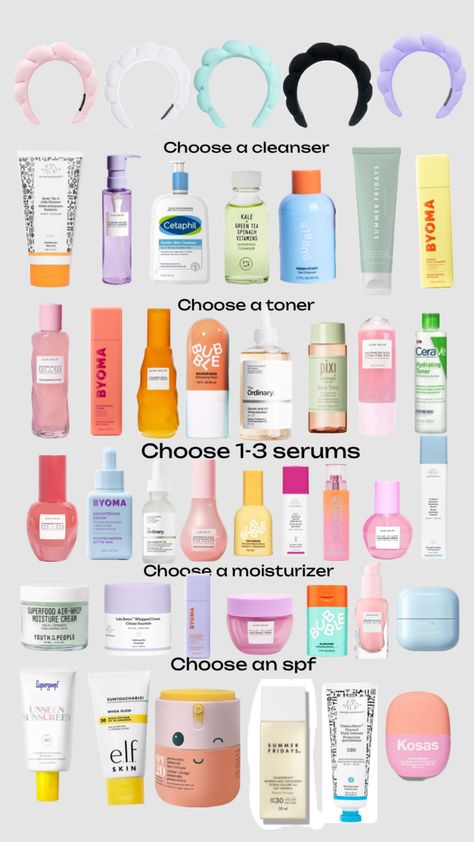 Choose your skincare routine!! #preppy #skincare #routineinspo Choose Your Skincare, Best Skincare Brands For Teens, Skincare Routine Preppy, Pre Makeup Skincare Routine, Pick Your Skincare Routine, Skincare Brands For Teens, Preppy Skincare Routine, Preppy Skincare Brands, Skincare Products For Teens