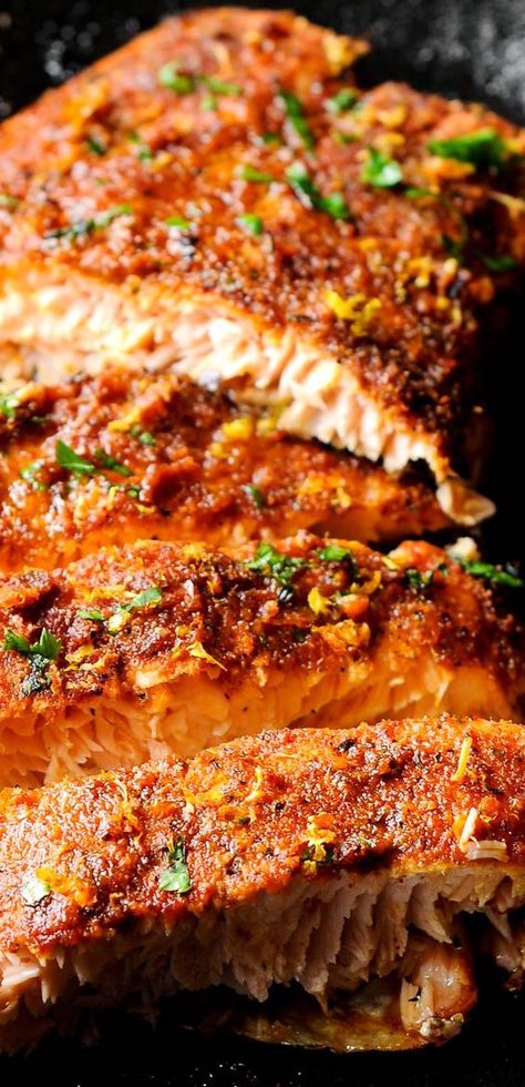 Baked Cajun Salmon, Roasted Dinner, Firehouse Recipes, Salmon Recipes Oven, Oven Roasted Salmon, Cajun Salmon, Recipes Salmon, Recipes Oven, Lemon Salmon