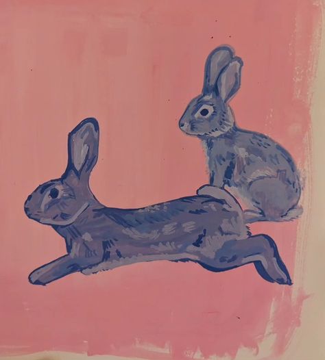 Bunny Illustration, Bunny Wall Art, Wild Rabbit, Bunny Painting, Rabbit Painting, Gouache Illustrations, Gouache Art, Honey Bunny, Rabbit Art