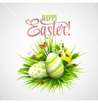 Easter card with eggs and flowers vector - by Vik_Y on VectorStock® Egg Vector, Easter Happy, Chinese New Year Design, Gift Vector, Stall Shower, Stall Shower Curtain, Easter Wallpaper, Flowers Vector, Easter Greeting Cards