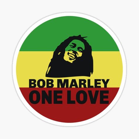 Bob Marley One Love, Thread Craft, Reggae Bob Marley, Design Sticker, One Love, Love Stickers, Bob Marley, Sticker Design, Vinyl Decal Stickers