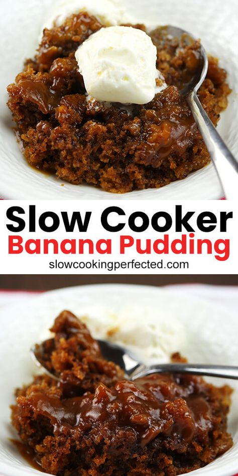 Slow Cooker Pudding Recipes, Slow Cooker Puddings, Slow Cooker Banana Bread, Slow Cooker Cake, Ripe Banana Recipe, Slow Cooker Baking, Slow Cooker Lamb, Slow Cooker Recipes Dessert, Crockpot Dessert Recipes