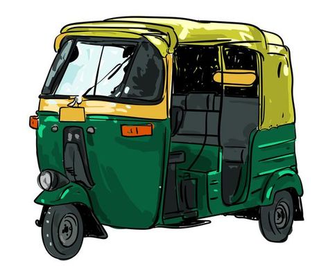 Rickshaw Vector Illustration Thailand Sticker, Places In Thailand, Wheeled Cart, Photo Clipart, Tuk Tuk, Diy Journal Books, Truck Art, Cat Artwork, Car Illustration