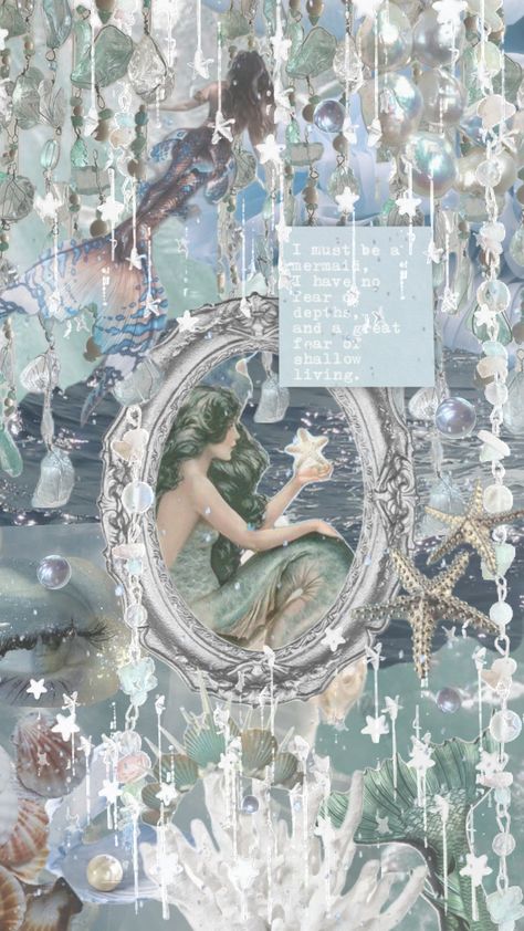 Sea Core Aesthetic, Fairy Aesthetic Wallpaper, Mermaid Mythology, Sea Core, Phone Cover Stickers, Dark Mermaid, Pretty Wallpaper Ipad, Song Of The Sea, Mermaid Wallpapers