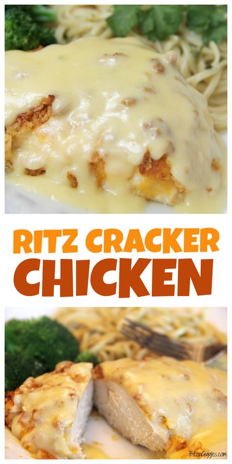 Baked Ritz Crackers, Ritz Chicken, Crispy Cheddar Chicken, Ritz Cracker Recipes, Ritz Cracker Chicken, Cracker Chicken, Dinner Favorites, Ritz Cracker, Cheddar Chicken