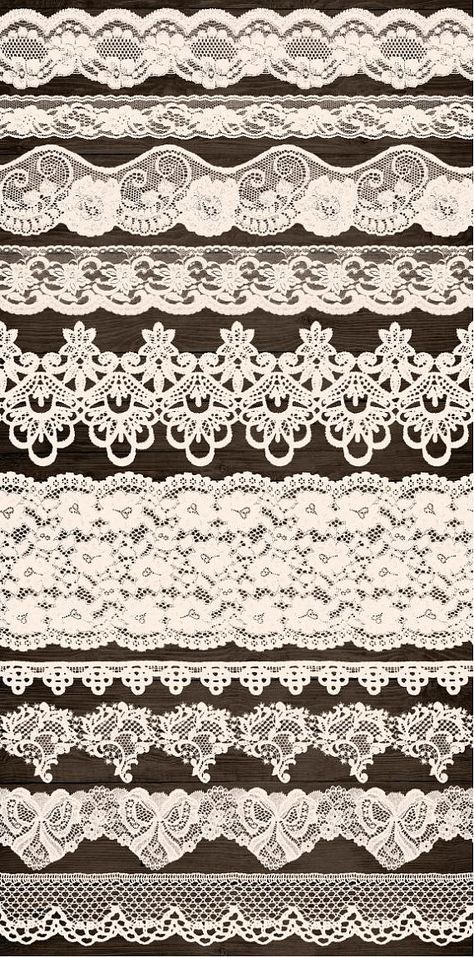 Beautiful wedding lace clipart set with seamless lace images in ivory color. Images are made from real lace carefully selected in fabric shop, scanned and then digitally colored to create these very realistic clipart images with all the tiny and charming real lace imperfections. Lace Clipart, Clipart Vintage, Lace Painting, Wedding Clipart, Wedding Lace, Boho Geometric, Clip Art Borders, Boho Patterns, Themed Crafts