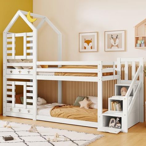 Storage Children, Spare Bedding, Cabin Beds For Kids, Bedroom Tidy, Staircase Bunk Bed, Toddler Bunk Beds, Bunk Bed Storage, House Frame, Children Bed