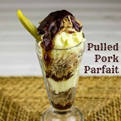 Pulled Pork Parfait text3 Pork Mashed Potatoes, Pulled Pork Parfait, Mashed Potato Bowl, Pulled Pork Bbq Sauce, Leftover Pulled Pork Recipes, Cowboy Cafe, Pulled Pork Salad, Pork Potatoes, Pulled Pork Leftover Recipes