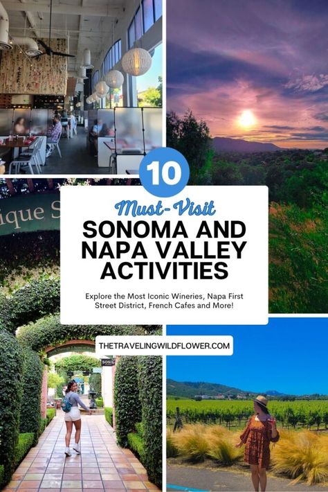 Explore the most iconic wineries, Napa First Street, French Cafes and more! Visiting Napa Valley, Sonoma Valley Itinerary, Napa Things To Do, Best Wineries In Napa Valley, Napa Valley Itinerary, French Cafes, Napa Vineyards, California Coast Road Trip, Napa Valley Trip