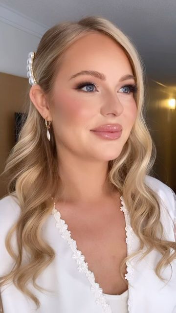 Fair Skinned Wedding Makeup, Blond Bridal Makeup, Simple Bridal Makeup Fair Skin, Bridal Makeup For Strawberry Blonde, Blonde Bride Makeup Green Eyes, Simple Bride Makeup Blue Eyes, Wedding Day Makeup Blue Eyes, Bridal Makeup Inspo Blue Eyes, Wedding Makeup Blue Green Eyes