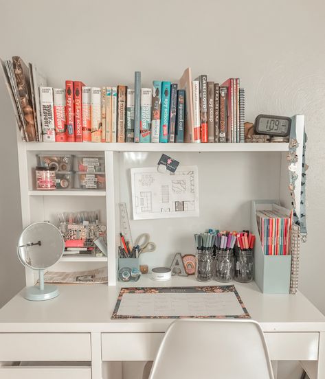 colorful desk ideas for teenage girl ikea micke desk Ikea Micke Desk, Ikea Micke, Micke Desk, Desk Organisation, Study Table Designs, Desk Organization Diy, Study Desk Decor, Desk Inspiration, Bedroom Desk