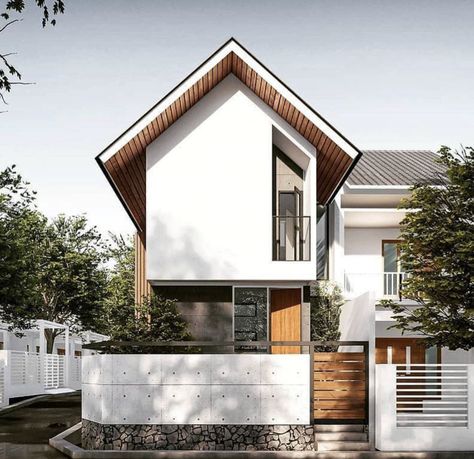 Small Scandinavian House Exterior, Japandi Facade, Scandinavian Facade, Scandinavian House Exterior, Scandinavian Exterior, Flat House Design, Japandi House, Small House Architecture, Modern Japanese Architecture