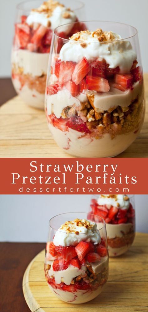 Pretzel Parfait, Pretzel Dessert, Pretzel Desserts, Spring Recipes Dessert, Classic Southern Recipes, Strawberry Pretzel Salad, Pretzel Salad, Strawberry Pretzel, Parfait Desserts