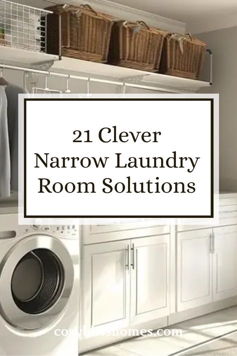 Looking to maximize that tiny laundry room? Check out these 21 smart and stylish ideas that will help you make the most of your narrow space. From custom shelving to built-in ironing boards, you'll find ways to combine functionality with aesthetics. Imagine folding clothes right where you wash them, or having hidden storage that keeps all your supplies organized yet easily accessible. Don’t let a small space cramp your style; transform your laundry into a cozy nook. Let’s create a laundry room that isn’t just practical, but also fun to be in! Folded Laundry Organization, Best Small Laundry Room Ideas, Laundry Ironing Board Ideas, Ironing Board Solutions, Laundry In Closet Ideas, Built In Shelves Laundry Room, Laundry Hidden In Cabinet, Galley Laundry Room Layout, Small Laundry Room Makeover Storage