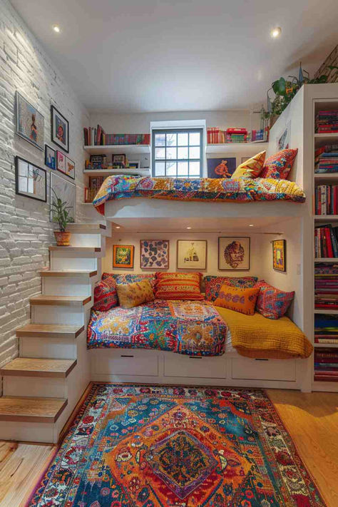 40 Inspiring Bunk Room Ideas for Home Makeovers Bunk Room Ideas, A Loft Bed, Bunk Bed Designs, Bunk Room, Tiny House Living, Tiny House Design, Dream Rooms, Dream House Decor, Small House Design