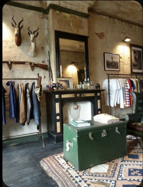 Boutique Sitting Area Ideas, Industrial Fireplaces, Antique Booth, Side Saddle, Store Layout, Studio Inspiration, Boutique Interior Design, Store Interiors, Shop House Plans