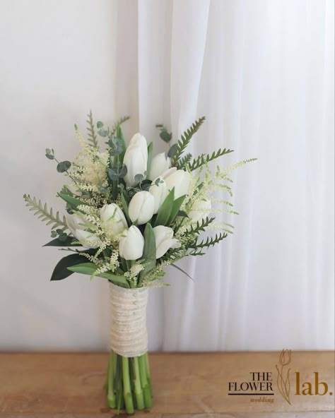 Tulip Hand Bouquet Wedding, White Tulip Wedding Bouquet, Tulip Wedding Centerpieces, Tulip Bridesmaid Bouquet, Tulip Wedding Bouquet, Tulip Bouquet Wedding, Tulip Bridal Bouquet, White Tulip Bouquet, Eucalyptus Wedding Bouquet