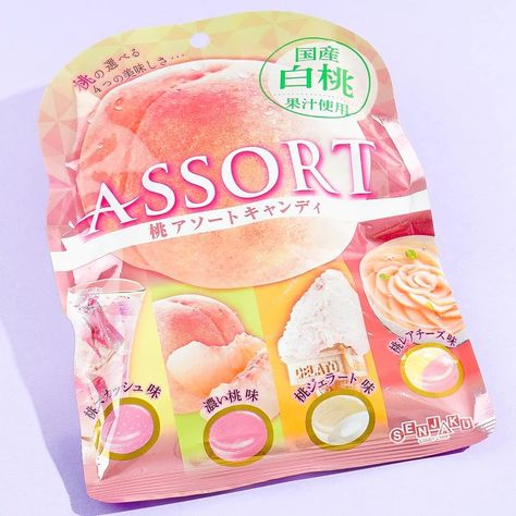 Japanese Sweets Aesthetic, Peach Gelato, Peach Items, Peach Candy, Japanese Candy Snacks, Food Japan, Japan Candy, Japanese Candy, Candy Jar