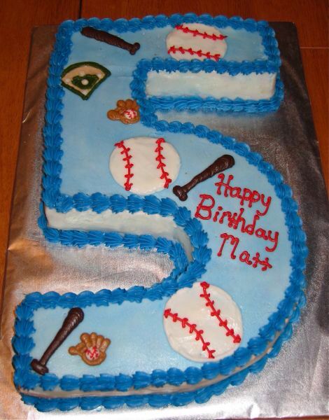 Baseball Theme Cake, Baseball Theme Cakes, Number 5 Cake, Sports Cakes, Baseball Cake, 5th Birthday Cake, Baseball Theme Party, Sport Cakes, Number Cake