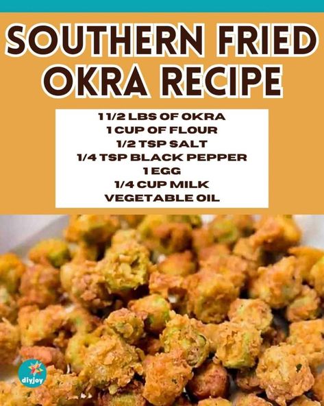 Crispy Southern Fried Okra Recipe Okra And Tomato Recipe, Fried Okra Recipe, Southern Fried Okra, Pecan Pie Recipe Southern, Okra Recipe, Okra And Tomatoes, Easy Baked Ziti, Fried Okra, Veggie Fries