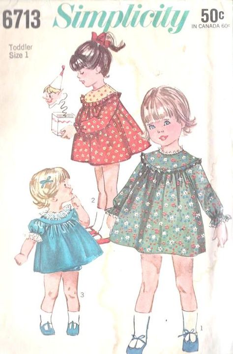 Girls Dress Pattern, Vintage Childrens Clothing, Toddler Party Dress, Childrens Sewing Patterns, Girls Dress Sewing Patterns, Simplicity Dress, Girl Dress Pattern, Vintage Toddler, Vintage Dress Patterns