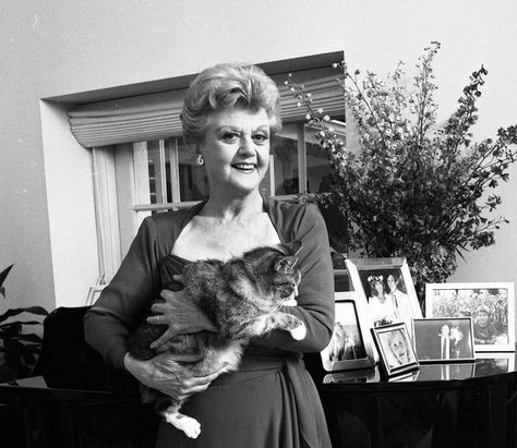 Harry Benson, CBE on Instagram: "Angela Lansbury was terrific when I photographed her in 1990...we discussed both living in the UK when WWII broke out, and how our careers have both been made in America.... And she may be the most thoughtful actress I have ever met... I told her my daughter, Wendy, had just graduated from The Royal Academy of Dramatic Arts in London and was living in Los Angeles, working on several TV shows including '90210' which was a huge hit at the time. The next week or so Famous People With Cats, Famous People And Their Pets, Harry Benson, The Cat Lady Susan Ashworth, Black Cat Pictures, Anya Taylor Joy Thoroughbred, Celebrities With Cats, Cat People 1942, Angela Lansbury